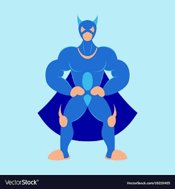 Man superhero superhero standing icon in flat vector image