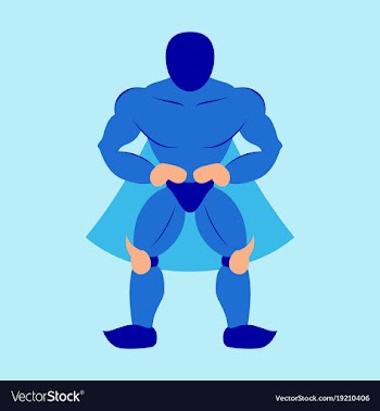 Man superhero superhero standing icon in flat vector image
