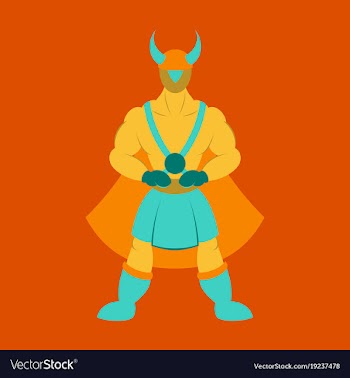 Man superhero superhero standing icon in flat vector image