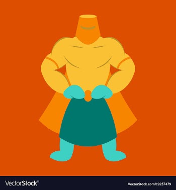 Man superhero superhero standing icon in flat vector image
