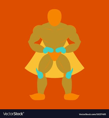 Man superhero superhero standing icon in flat vector image