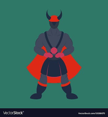 Man superhero superhero standing icon in flat vector image