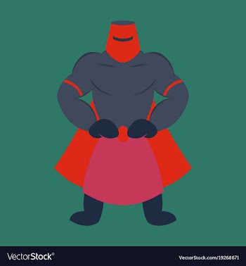 Man superhero superhero standing icon in flat vector image