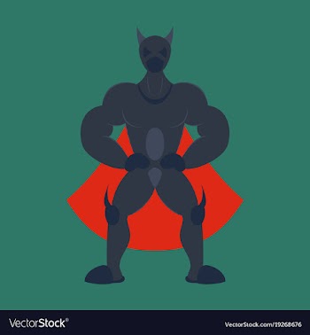 Man superhero superhero standing icon in flat vector image
