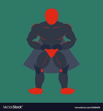 Man superhero superhero standing icon in flat vector image