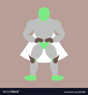 Man superhero superhero standing icon in flat vector image