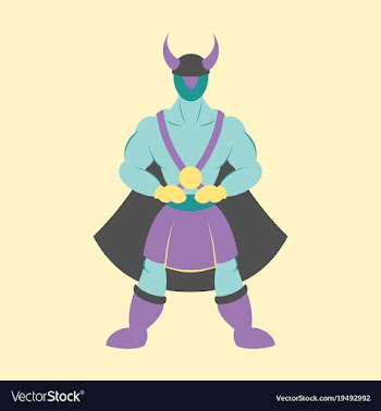 Man superhero superhero standing icon in flat vector image