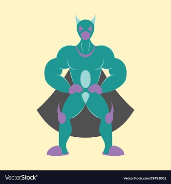 Man superhero superhero standing icon in flat vector image