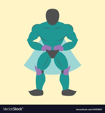 Man superhero superhero standing icon in flat vector image