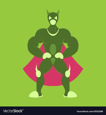 Man superhero superhero standing icon in flat vector image