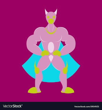 Man superhero superhero standing icon in flat vector image