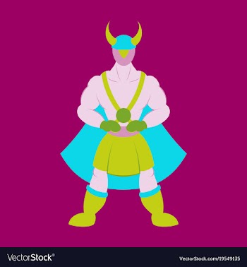 Man superhero superhero standing icon in flat vector image