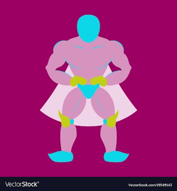 Man superhero superhero standing icon in flat vector image