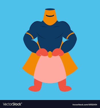 Man superhero superhero standing icon in flat vector image