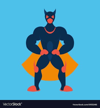 Man superhero superhero standing icon in flat vector image