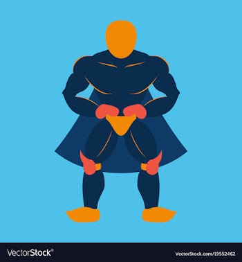 Man superhero superhero standing icon in flat vector image