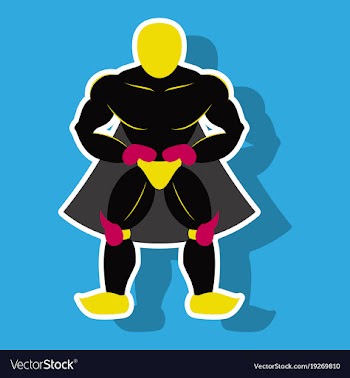 Man superhero superhero standing icon in vector image