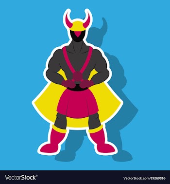 Man superhero superhero standing icon in vector image
