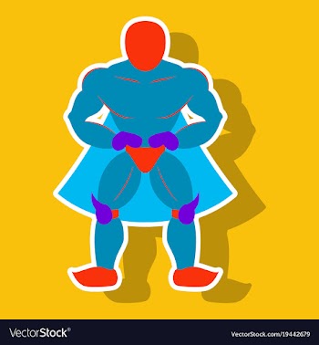Man superhero superhero standing icon in vector image