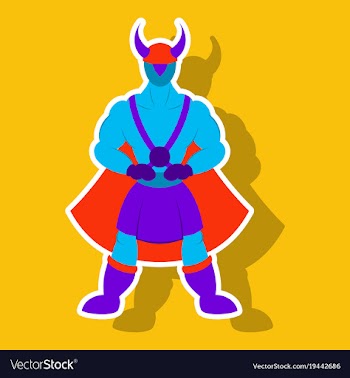 Man superhero superhero standing icon in vector image