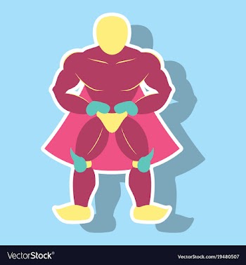 Man superhero superhero standing icon in vector image
