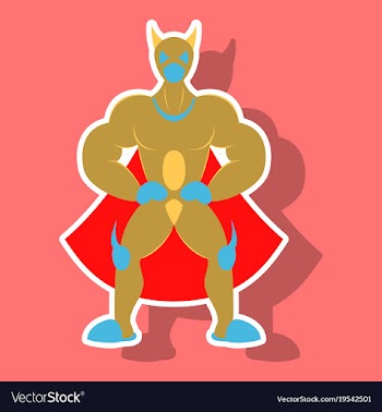 Man superhero superhero standing icon in vector image