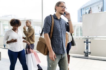 Man Talking on Phone