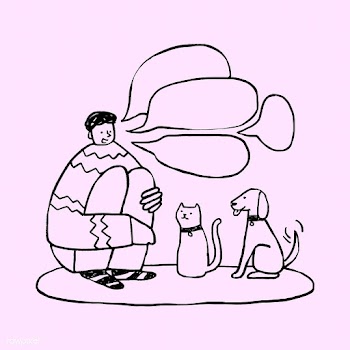 Man talking to pets during coronavirus quarantine doodle element vecto.. | Free  vector - 2310350