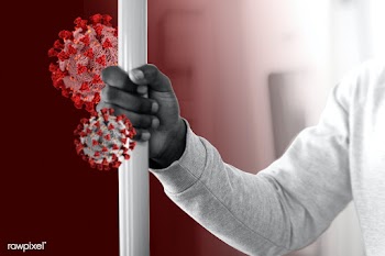 Man touching a contaminated handrail in a bus during coronavirus pande.. | Free  illustration - 2304371