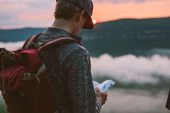 man using a map