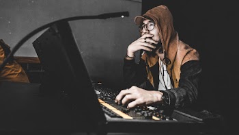 Man Using Audio Mixer