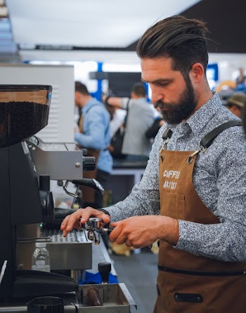 Man Using Espresso Maker