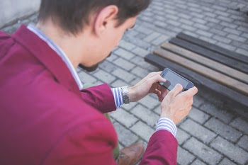 Man using his phone