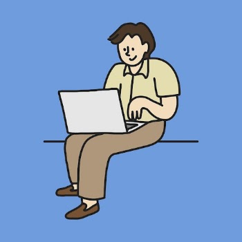 Man using laptop clipart, job | Free Vector Illustration - rawpixel