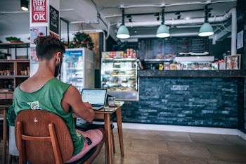 Man Using Laptop Computer