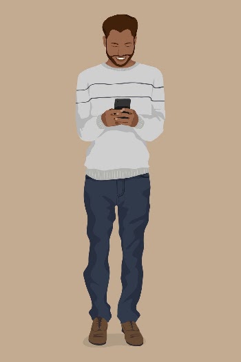 Man using phone clipart, aesthetic | Free Photo Illustration - rawpixel