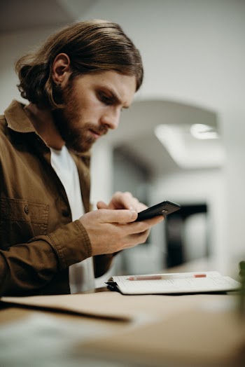 Man Using Smartphone