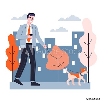 Man walking a dog