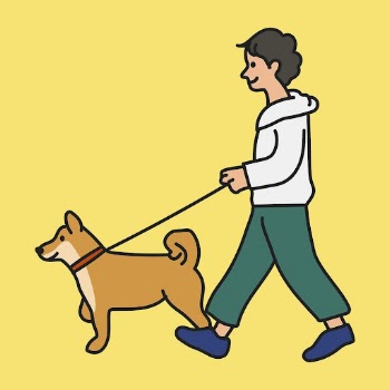 Man walking dog sticker, hobby | Free PSD Illustration - rawpixel
