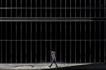 Man Walking Downtown