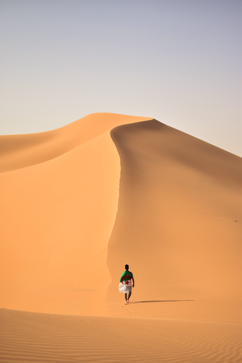 Man Walking on Desert