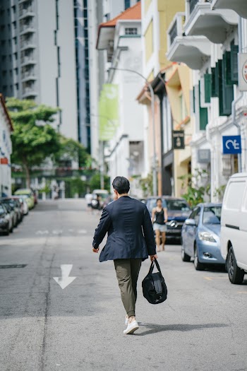 Man Walking on Streets