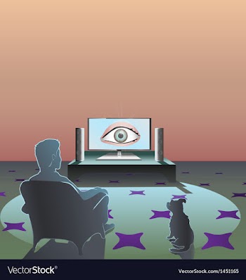 Man watching tv vector image