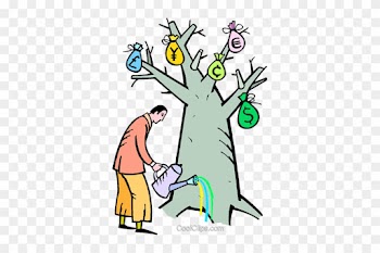 Man Watering The Money Tree Royalty Free Vector Clip - Emerging Market