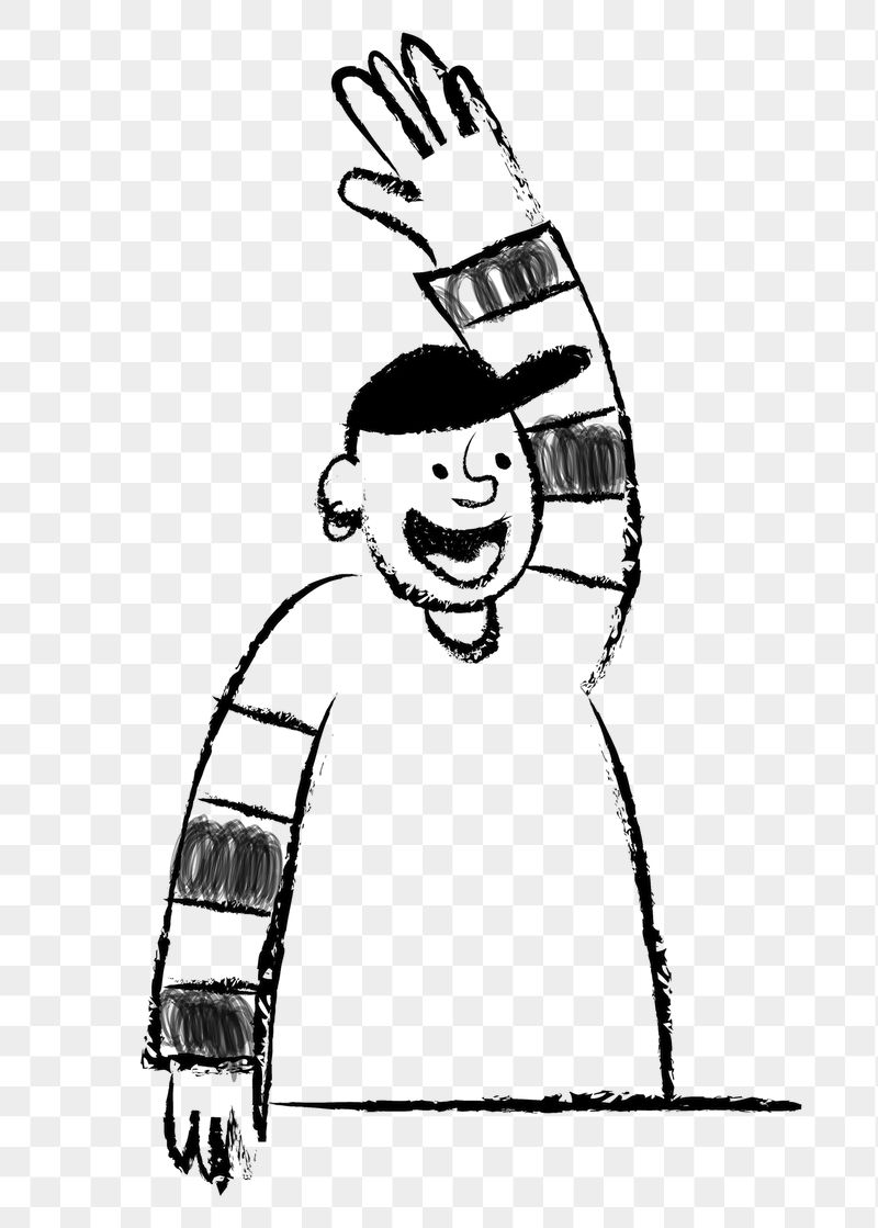 Man waving png hand sticker, | Free PNG Illustration - rawpixel