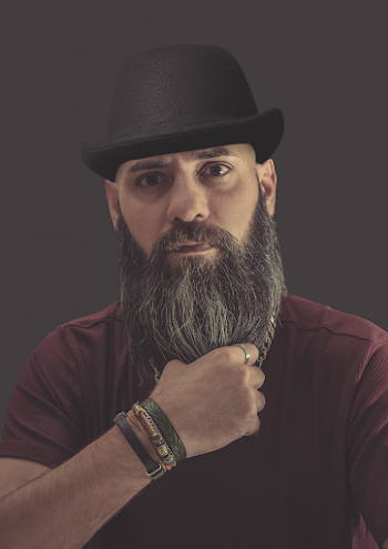 Man Wearing a Black Hat 