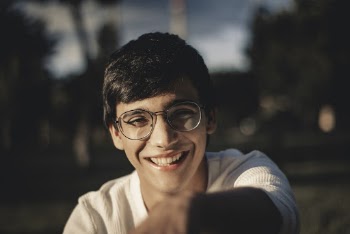 Man Wearing Black Framed Eyeglasses