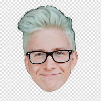 Man wearing black framed eyeglasses, Tyler Oakley Face Solo transparent background PNG clipart