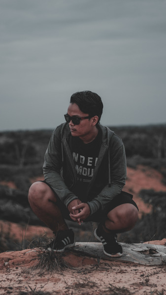 Man Wearing Black Full-zip Hoodie