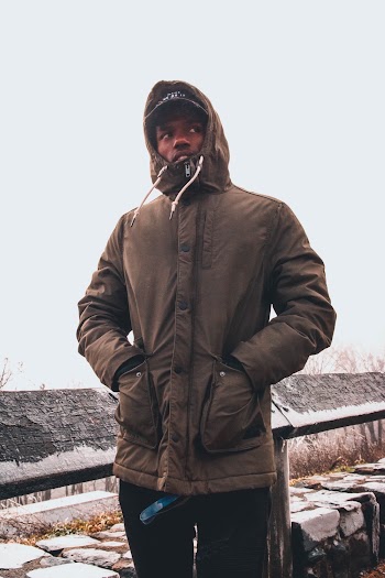 Man Wearing Black Hoodie